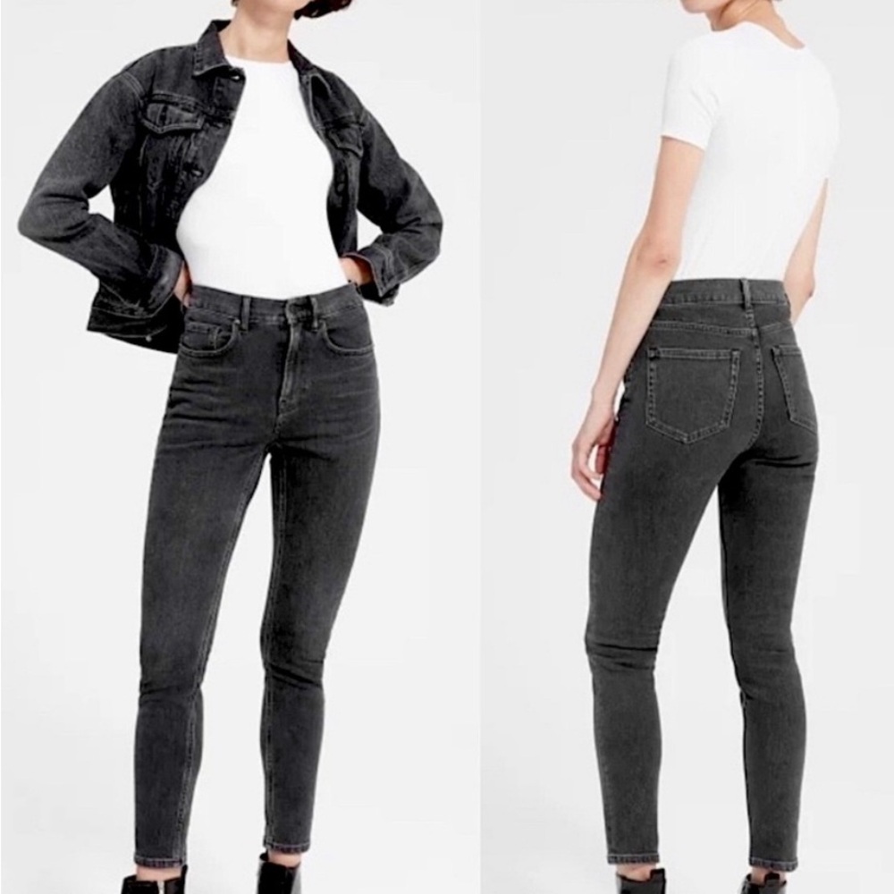 Everlane Washed Black High Rise Skinny Jeans